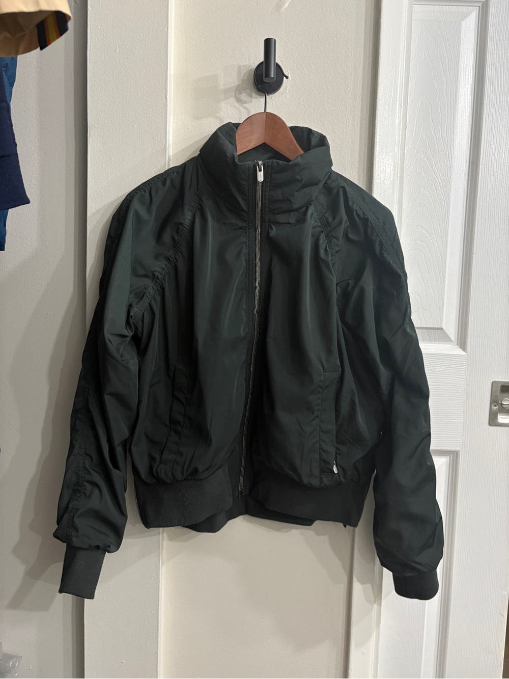 Athleta Jetset Bomber Jacket, Forest Green, size S, rare color